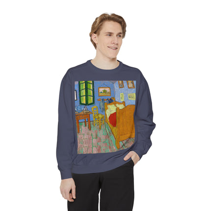The Bedroom by Vincent van Gogh Unisex Garment-Dyed Sweatshirt