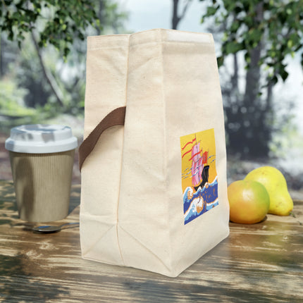 Golden Seas and Whimsical Dreams Canvas Lunch Bag With Strap