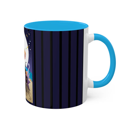 Moonlit Pirate Halloween Colorful Mugs, 11oz