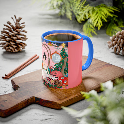 🎀🎄 Christmas Morning In The Rose Parlor Colorful Mug – Art Deco Holiday Fantasy