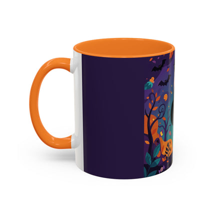 🐈‍⬛🎃 The Midnight Black Cat Masquerade Colorful Mug – Whimsical Halloween Elegance