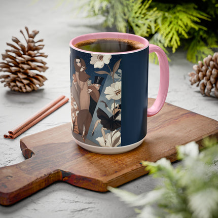 🌸✨ The Midnight Magnolia Masquerade Colorful Mug – Art Deco Nocturne