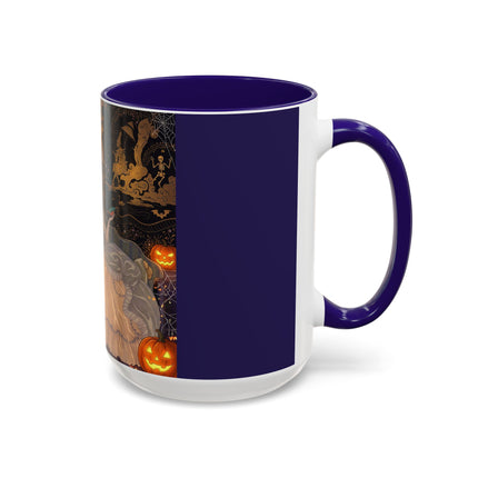 🌙🎃 The Moonlit Parlor Masquerade Colorful Mug – Elegant Halloween Romance