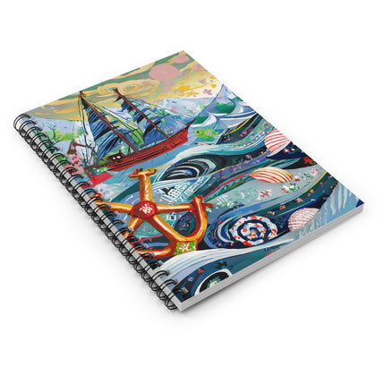 Nautical Patterns Spiral Notebook - Ruled Line