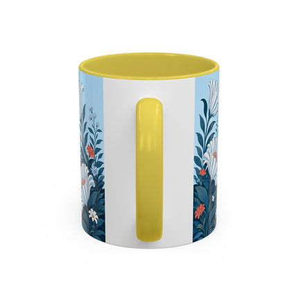 🎨💙 The Enchanted Garden Artist Colorful Mug – Art Deco Floral Whimsy