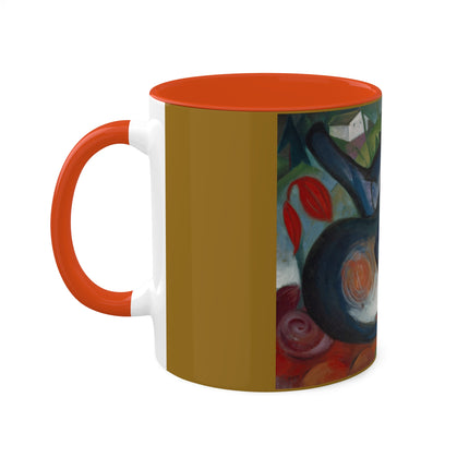 Two Cats, Blue and Yellow by Franz Marc Colorful Mugs, 11oz