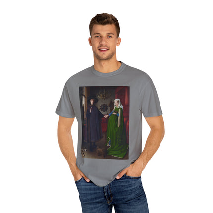 Arnolfini Portrait by Jan Van Eyck Unisex Garment-Dyed T-shirt
