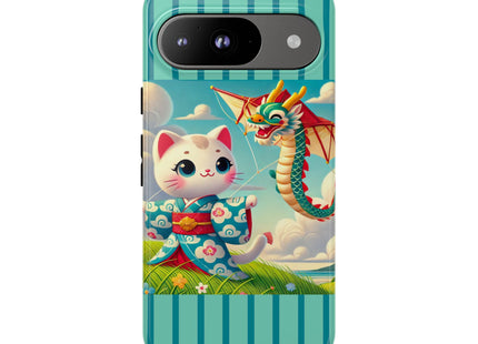 Geisha Kitten and the Dragon Kite Phone Cases