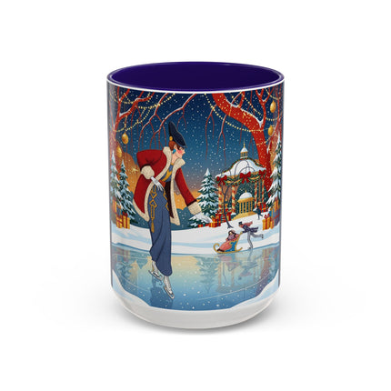 ⛸️🎄 The Christmas Skating Pavilion Colorful Mug – Art Deco Holiday Fantasy