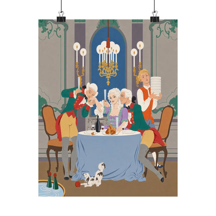 🍷🎭 La Double Maîtresse Matte Vertical Poster – George Barbier Art Deco French Dinner Intrigue