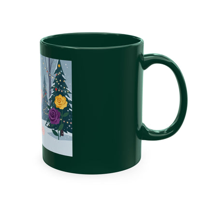 🏮🎄 The Winter Lantern Celebration Ceramic Mug – Art Deco Asian Christmas Elegance