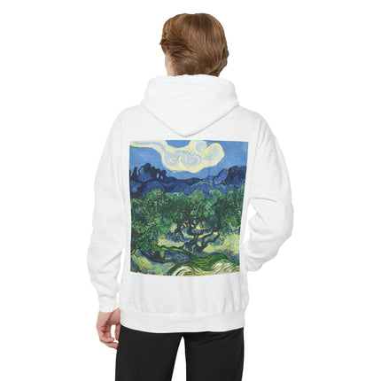 Olive Trees by Vincent Van Gogh Unisex Garment-Dyed Hoodie