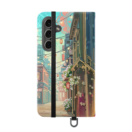 🦝✨ Cybernetic Red Panda Flip Case – Neon Charm & Futuristic Wonder