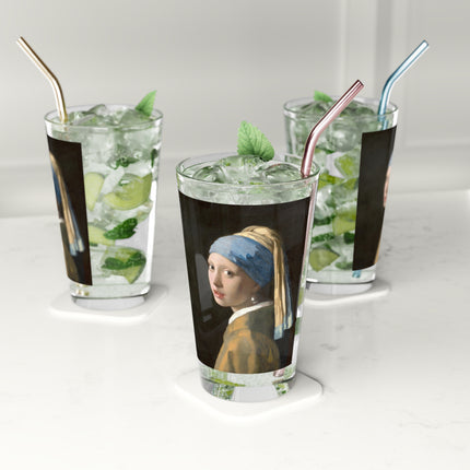 Girl with a Pearl Earring by Johannes Vermeer Glass, 16oz