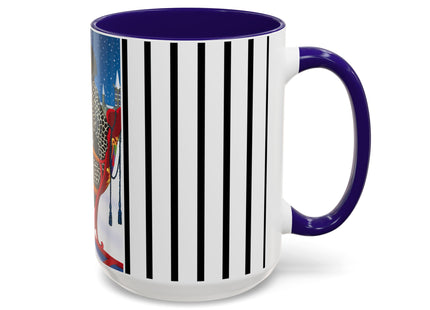 Elegant Winter Woman in Sleigh Colorful Mugs (11oz, 15oz)