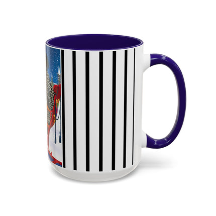 Elegant Winter Woman in Sleigh Colorful Mugs (11oz, 15oz)