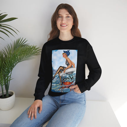 Playful Waves and Fashion Follies Heavy Blend™ Crewneck Sweatshirt