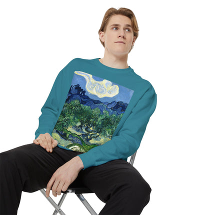 Olive Trees by Vincent Van Gogh Garment-Dyed Sweatshirt