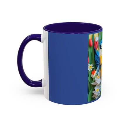 Blue Jays in a Spring Garden Colorful Mugs (11oz, 15oz)