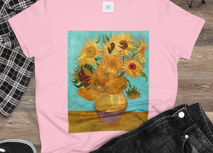 Vase with Twelve Sunflowers by Vincent van Gogh Women's Midweight Cotton Tee