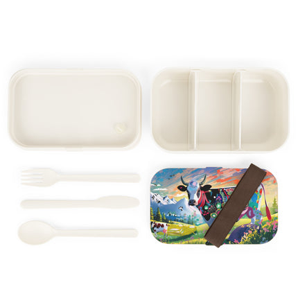 Cyber Glitch Cow Bento Lunch Box