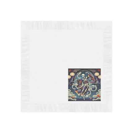 Skeleton Kabuki Performer White Coined Napkins