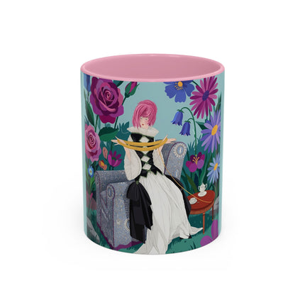 The Lady Of The Garden Tea Colorful Mugs – Art Deco Floral Elegance