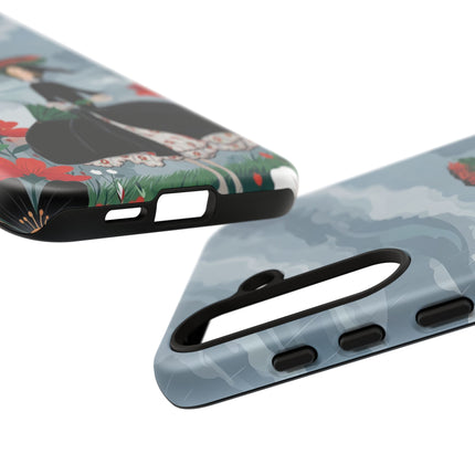 🌧️🌺 The Stormy Flower Walk Phone Case – Art Deco Floral Fashion