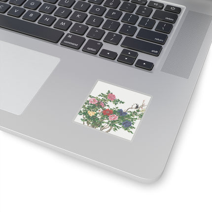 Peonies and Birds by Okamoto Shuki Kiss-Cut Stickers (4 Sizes)