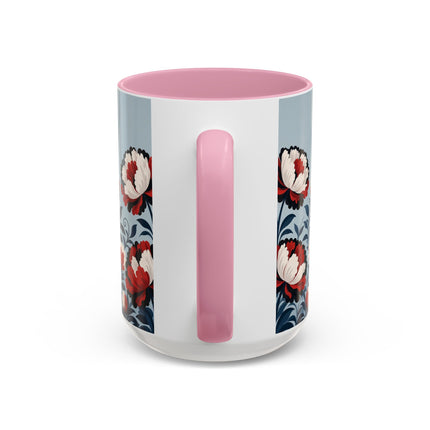 ❤️🌺 The Scarlet Blossom Dancer Colorful Mug – Art Deco Fashion Whimsy