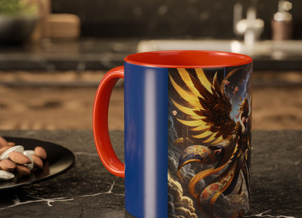 Valkyrie Descending Through Storm Colorful Mugs (11oz, 15oz)