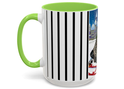 Elegant Winter Woman in Sleigh Colorful Mugs (11oz, 15oz)