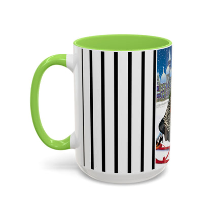 Elegant Winter Woman in Sleigh Colorful Mugs (11oz, 15oz)