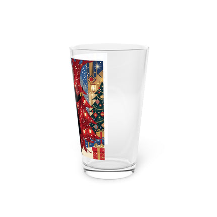 🎩🎄 Christmas Eve Promenade Pint Glass – Art Deco Holiday Elegance