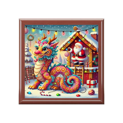 Playful Dragon's Christmas Jewelry Box