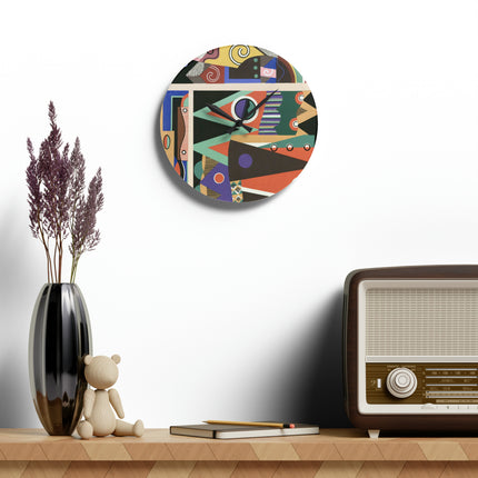 Collection decors et couleurs Pl.03 by Georges Valmiers Acrylic Wall Clock, Round and Square