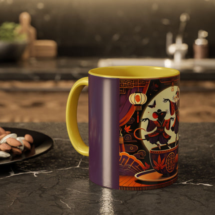 Theatrical Halloween Mice on Teacup Colorful Mugs (11oz, 15oz)
