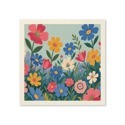 🌸🌼 The Enchanted Rainbow Wildflower Garden Napkins – Whimsical Botanical Floral Art