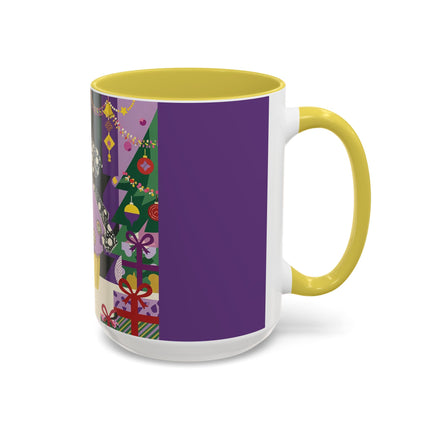 🎁✨ The Lavender Christmas Masquerade Colorful Mug – Art Deco Holiday Fantasy