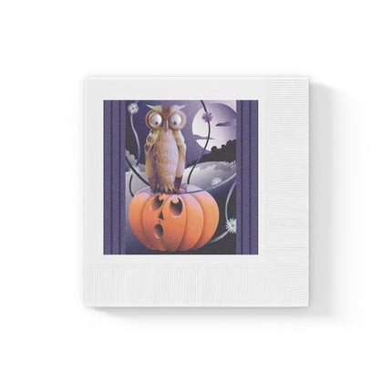 The Startled Pumpkin White Coined Napkins