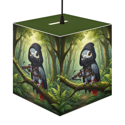 🪶🌲 The African Grey Sentinel Light Cube Lamp – Quiet Strength & Woodland Adventure