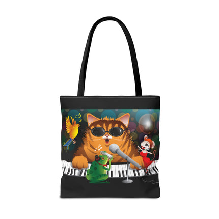 Tote Bag Jazz Cat Music Artwork