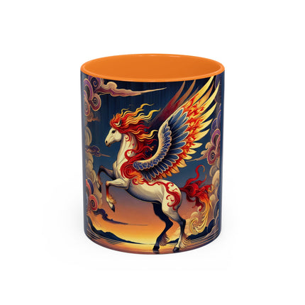 Flame-Winged Horse at Sunset Colorful Mugs (11oz, 15oz)