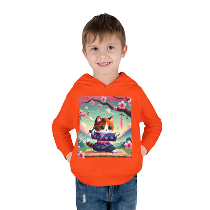 Samurai Kitten Toddler Pullover Fleece Hoodie
