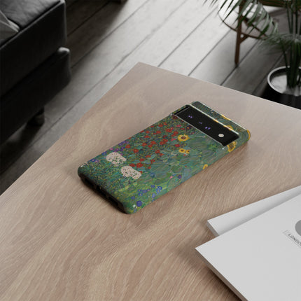 Farm Garden with Sunflowers by Gustav Klimt Phone Cases