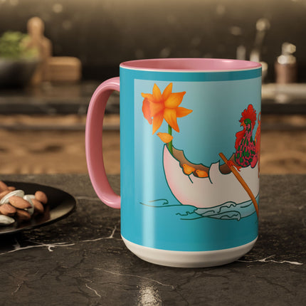 A Rooster's Seafaring Adventure Colorful Mugs, 11oz