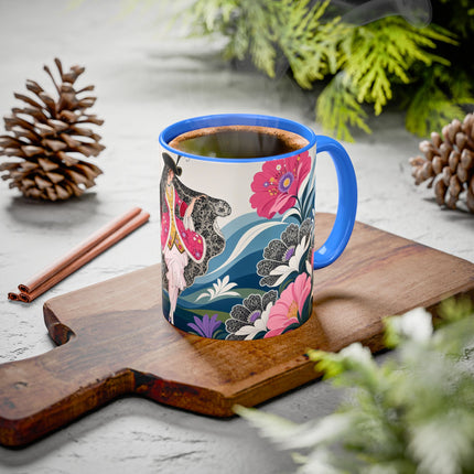 🌸🎀 The Pink Lace Garden Promenade Colorful Mug – Art Deco Fashion Elegance