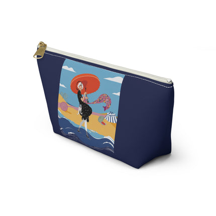 Beachside Promenade Cosmetic Bag – Glamorous Summer Stroll & Retro Chic