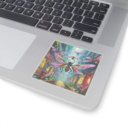 Neon Swarm Kiss-Cut Stickers (4 Sizes)