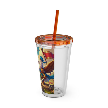 Watchful Guardian Sunsplash Tumbler with Straw, 16oz